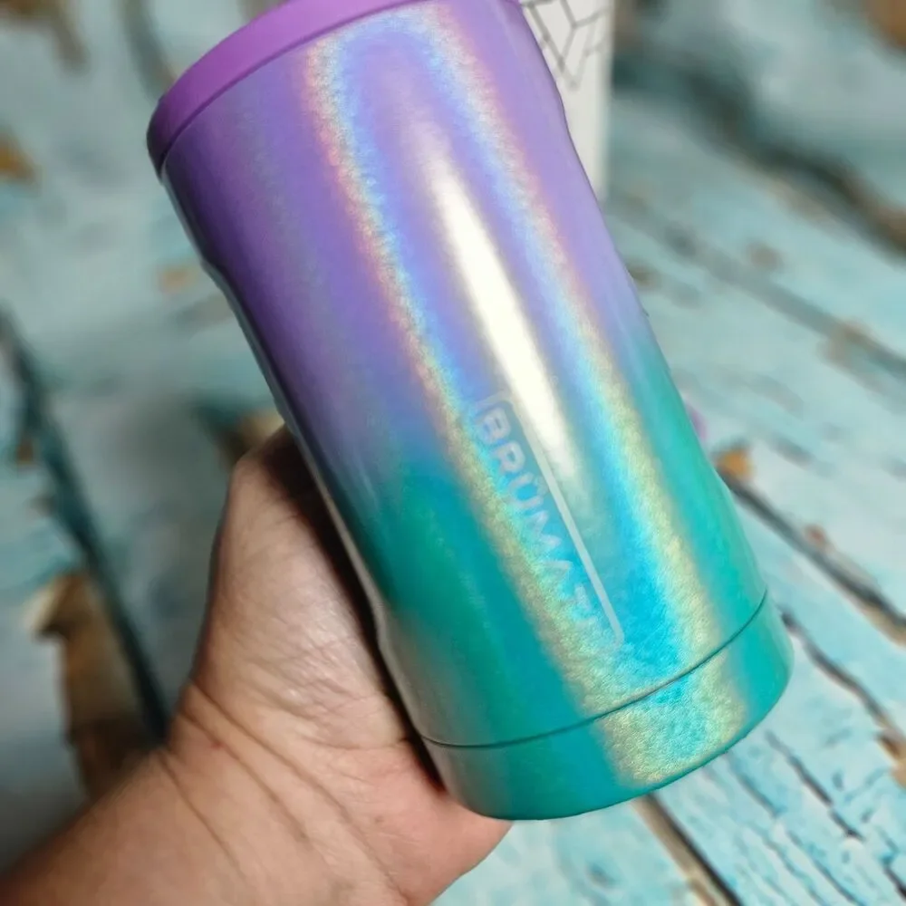 BrüMate Hopsulator Bott'l 12 oz Glitter Mermaid Insulated Beer Bottle Cooler Pur